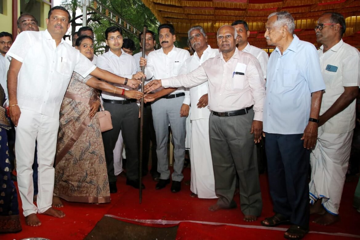 Groundbreaking ceremony of CRS Memorial Donation Scheme for the construction of a school auditorium and a sports hall at Sarkar Chamakulam Government Higher Secondary School