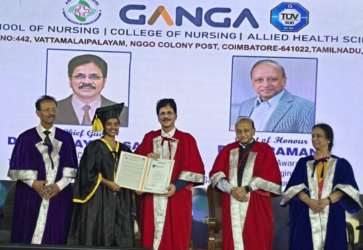 Coimbatore Ganga College of Nursing Convocation and First Year Lamp Lighting Ceremony for Students