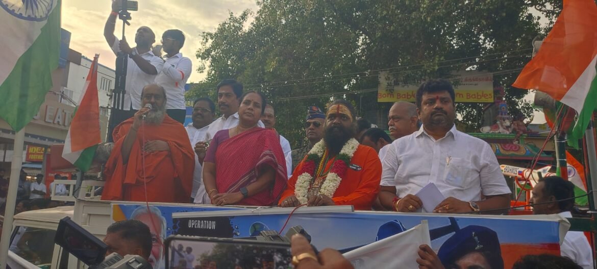 ஆபரேஷன் சிந்தூர் வெற்றியை முன்னிட்டு கோவையில் பாஜக சார்பில் வீர மரியாதை ஊர்வலம்