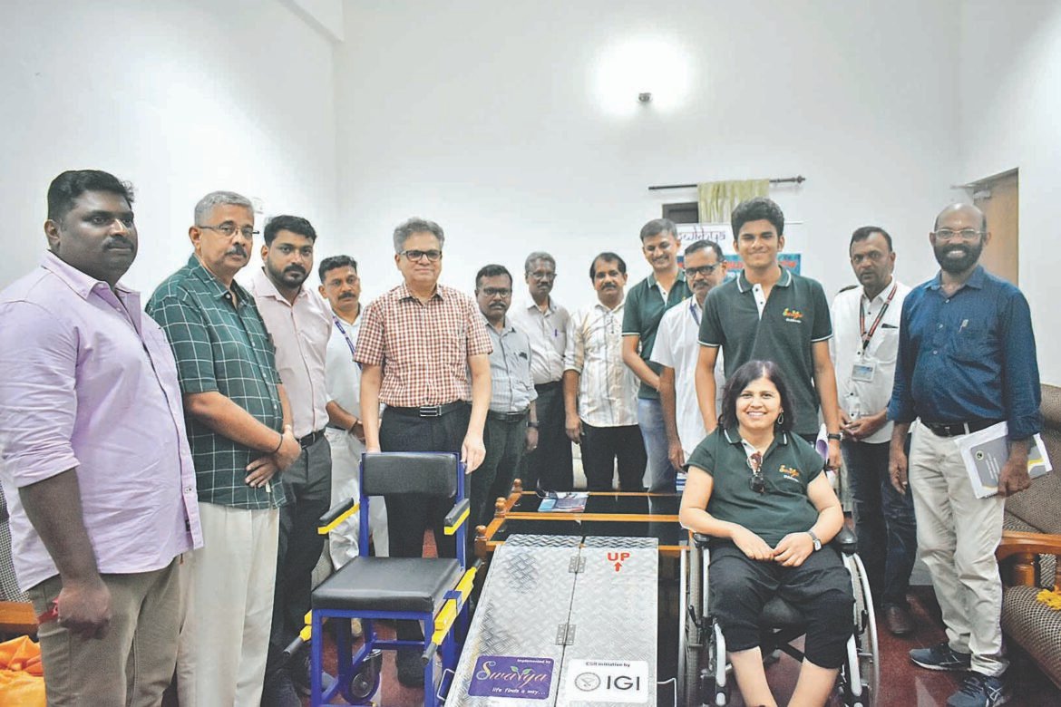 மாற்றுத்திறனாளிகளுக்காக ரயில் நிலையத்தில்24 இடங்களில் மொபைல் சாய்தள வசதி ஸ்வர்கா அறக்கட்டளை சார்பில் ஏற்பாடு
