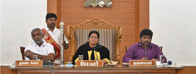 கோவை மாநகராட்சி மன்ற கூட்டம் மேயர் தலைமையில் நடைபெற்றது