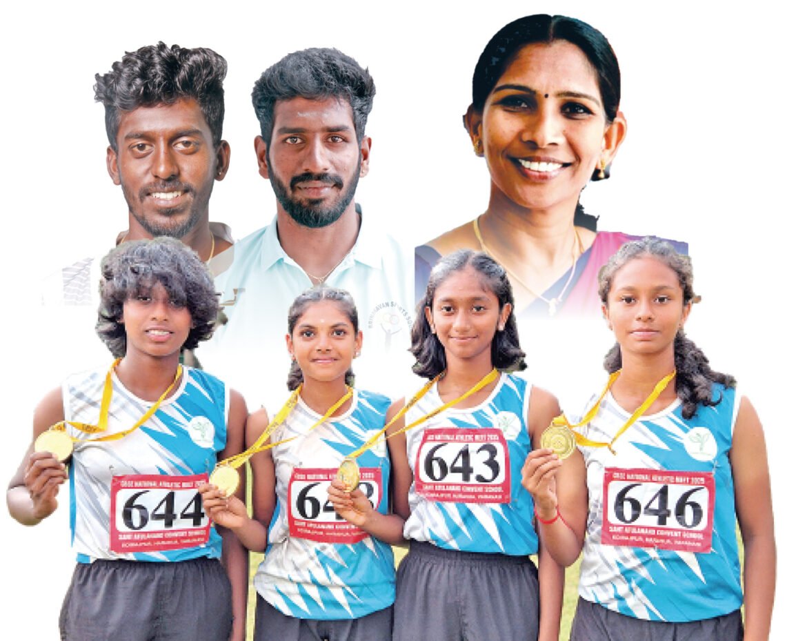 வாரணாசியில் நடந்த தேசிய தடகளப் போட்டி பிருந்தாவன் வித்யாலயா பப்ளிக் பள்ளி மாணவிகள்  5 தங்கம் வென்று சாதனை