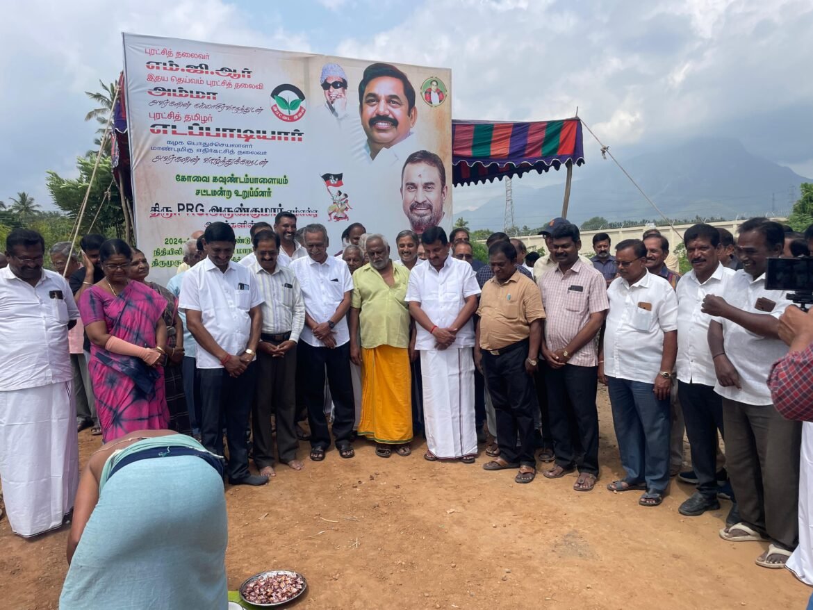 திருமுருகன் நகர் அருகே 25 லட்சம் மதிப்பில் பாலம் பூமி பூஜை தொடங்கி வைத்தார் பி.ஆர்.ஜே அருண்குமார் எம்எல்ஏ