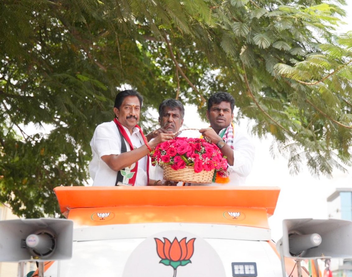 மாற்றத்திற்கான வாய்ப்பு இந்த ஐந்தாண்டு –  சிங்காநல்லூரில் கே.ஆர்.ஜெயராமை ஆதரித்து அண்ணாமலை பிரச்சாரம்